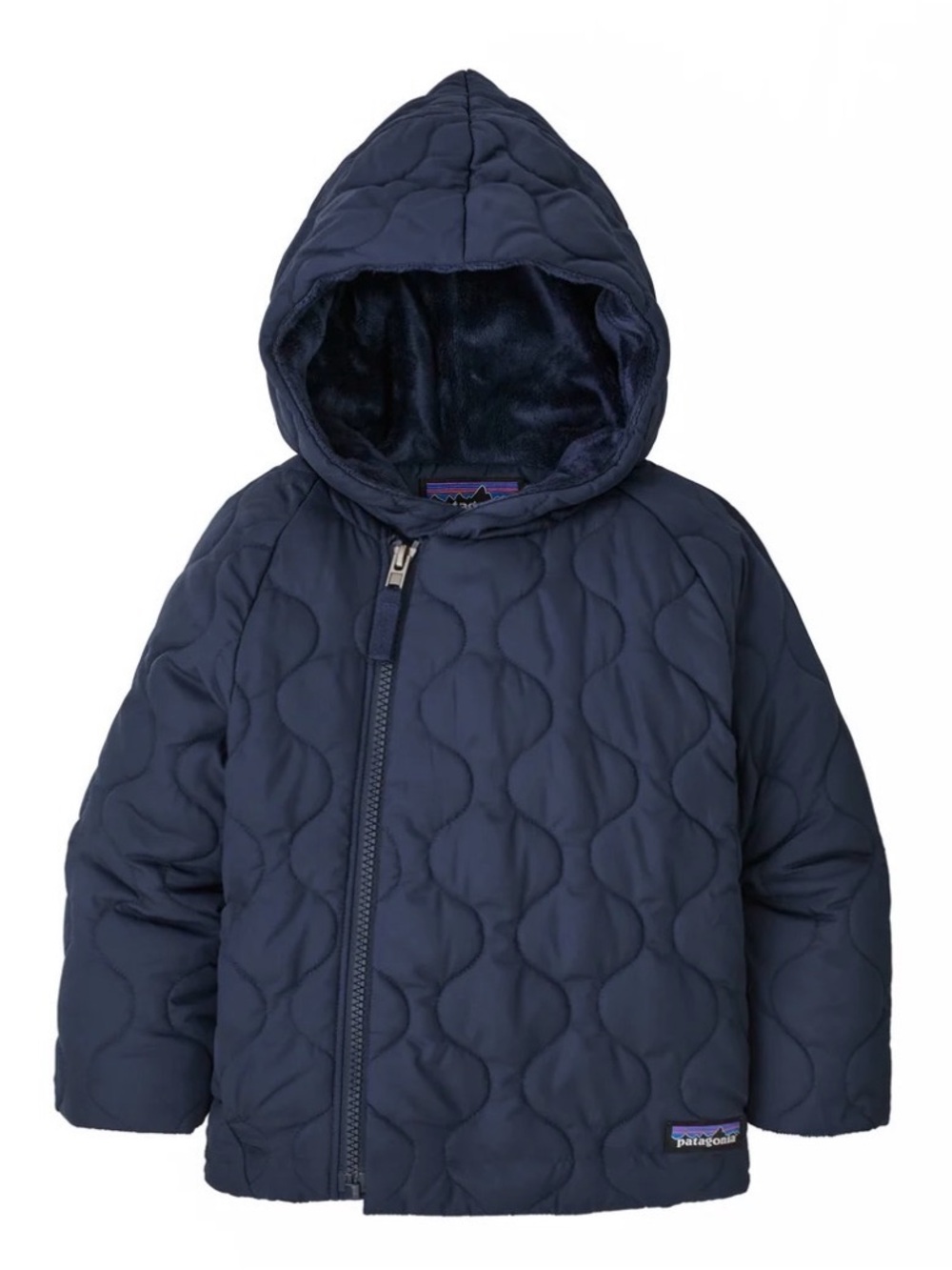Patagonia Kids Navy Quilted Hooded Puffer Jacket